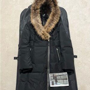MACKAGE TRISH Women's Black Fur-Trimmed Coat